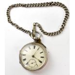 A 19th century silver open-faced pocket watch,