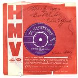 ELLA FITZGERALD; a 45rpm single 'Ev'ry Time We Say Goodbye/Manhattan', with inscription 'Thank you,