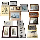 A group of various prints to include landscape, animal and figural,