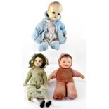 Three vintage and antique collectors' dolls to include a 19th century example with painted bisque