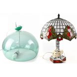 Ferruccio Laviani; a Kartell FL/Y green tinted Perspex globular form ceiling light,