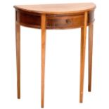 A reproduction mahogany demi-lune side table,