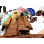 A quantity of vintage clothing to include a c1960s Afghan-style sheepskin jacket with embroidered