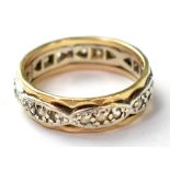A vintage hallmarked 9ct gold full eternity ring,