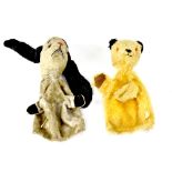 Vintage 1950s Chad Valley Sooty and Sweep puppets.