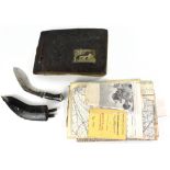 A leather bound photograph album containing a quantity of photographs from WWI to WWII depicting