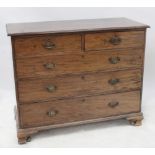 A 19th century mahogany chest of two short over three long graduated drawers with brass swan neck