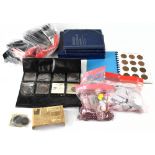 A good quantity of mixed coins to include coin packs, British pennies collector's books,
