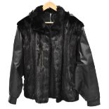 Four vintage fur coats to include a c1940s brown donkey skin jacket with multicolour mink fur roll