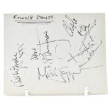 THE ROLLING STONES; a page from an autograph book bearing the signatures of Mick Jagger,