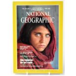 Withdrawn A copy of The National Geographic June 1985 with iconic photograph cover 'Haunted Eyes