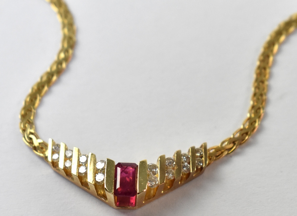 A modern 14ct gold necklace, - Image 2 of 3