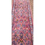 A fine Persian handmade Sarough Mahal runner, 442 x 78cm.