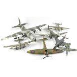 A collection of kit-built military aircraft to include Spitfire, Avro Lancaster, Avro Manchester,