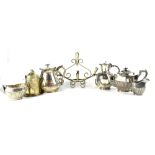 An Elkington & Co silver plated teapot, inset with a George V penny to either side,