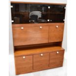 A retro 1960s style glazed teak sideboard,