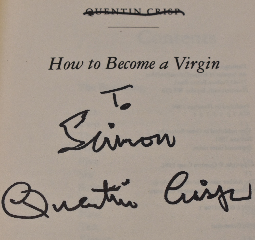 Withdrawn QUENTIN CRISP; 'How to Become a Virgin', paperback, signed to the title page, - Image 2 of 3