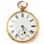 Charles Phillips, London; a 19th century 18ct gold cased open faced pocket watch,