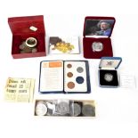 A quantity of mainly British coinage to include a silver proof memorial crown for the Queen Mother