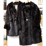 Two vintage fur coats comprising a rich chocolate brown Fletcher (Master Furrier Southport)