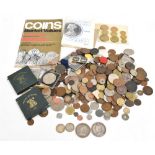 A collection of 19th century and later English and World pre-decimal coinage to include two Queen