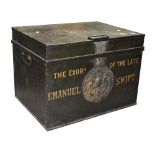 A Milner's patent fire resisting metal strongbox named 'The Exors. of the late Emanuel Swift',