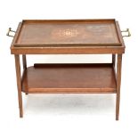 An inlaid mahogany 'Osterley' table tray, length 80cm, height 57cm.Additional InformationWater