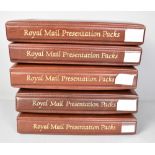 GB presentation packs in 5 Royal Mail albums, approx 160 packs.