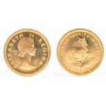 An Elizabeth II South African £1/2 gold coin, 1954, approx 4.0g.