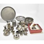 A small quantity of assorted pewter including goblets, rose bowl, etc.