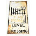 A cast metal advertising sign 'Level Crossing', 58 x 29cm.Additional InformationKnocks, scuffs,