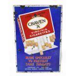 An original advertising enamelled sign 'Craven A, corked tipped Virginia cigarettes, made 'specially