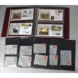 GB collection of covers. Burgundy Benham Millennium Collection album with 11 illustrated limited