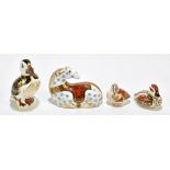 ROYAL CROWN DERBY; four animal paperweights comprising 'Bakewell Duckling', with certificate