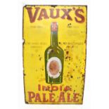 VAUX'S; a large pictorial advertising enamelled sign for 'Vaux's India Pale Ale, four gold & two