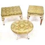 A pair of 19th century stools in the Gustavian style,