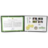 A Westminster silver medal cover featuring the Royal Mail Andy Murray Wimbledon Winners stamps,