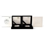 Two Royal Mint commemorative silver coins to include 'The Platinum Wedding Anniversary 2017' UK £5