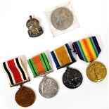 A medal group, two WWI medals, the Victory Medal,