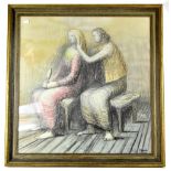 HENRY MOORE (British, 1898-1986); colour lithograph, 'Woman Having Her Hair Combed', dated 1949,