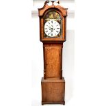 A 19th century Scottish oak cased eight-day longcase clock with striking movement,