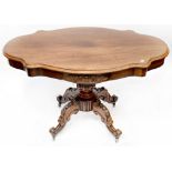 An late 19th century walnut centre table of small proportions,