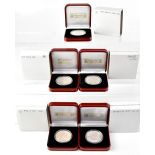 Five Pobjoy Mint commemorative silver coins to include 'Falkland Islands',