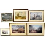 A set of three maritime prints, 26 x 41cm, framed and glazed,