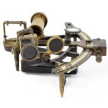 Henry Barrow & Co London; a 20th century brass and metal ship's sextant, length 22cm.