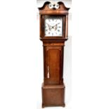 WILLIAM SHAKESHAFT, PRESTON; a 19th century thirty-hour oak longcase clock with striking movement,