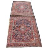 Two vintage Keshan rugs,