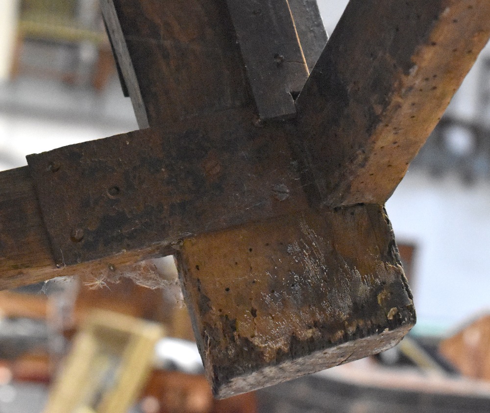 A 17th century carved oak wainscot armchair, - Image 3 of 5