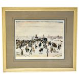 LAURENCE STEPHEN LOWRY RBA RA (1887-1976); a pencil signed limited edition print, 'Ferry Boats',