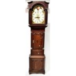 WILLIAM WAIN, BURSLEM; a 19th century oak longcase clock,